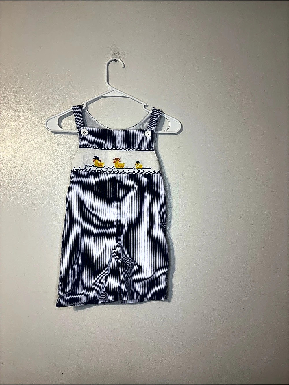 Remember Nguyen Baby Striped Romper in Blue & White Like New